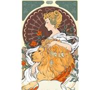 DMQBT Puzzle,1000 Pieces,Poster,Difficult Jigsaw,Gifts ，Irregular Illustrations By Alphonse.Mucha ，Wall Art Decoration ，Family Fun Challenge Toys ，Adult Family Stress Relief Toys, Cx281Zw