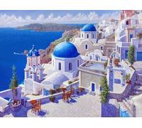 DMQBT - Puzzle 1500 Pieces - Colorful Jigsaw - Pictures - Gifts - Santorini Landscape Art Painting - Elderly Memory Cognition Games - Adult Decompression Toy - Qk39Zy