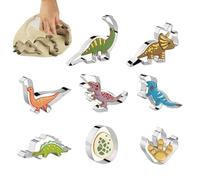 dmqdu Dinosaur Sandwich,Cookie For Kids - 8 Pieces Cake Tins Stainless Steel Dinosaur Cake Cutters - Dinosaur Parties, Cute Cake Cutters for Candy, Bread, Sandwiches, Jelly