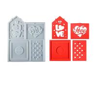 dmqdu - House Candle Mould, House Resin Mould - Love Candle Vessels Moulds, Plaster Moulds for Making Home Decorations, Casting Moulds for Table Decoration at Weddings
