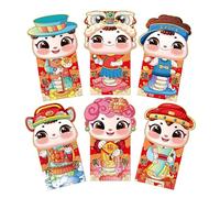 dmqdu Money Envelope "Year of the Snake", Red Envelopes "Year of the Snake" - 6 x Cute Cartoon Snake Red Chinese Envelopes for Money, Money Envelopes for Spring Festival in the Lunar Year