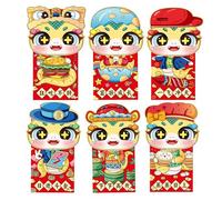 dmqdu Red Envelopes for the Year of the Snake, Chinese Red Envelopes 2025-6 x Cute Cartoon Snake, Red Chinese Envelopes for Money - Money Envelopes for Spring Festival in the Lunar Year
