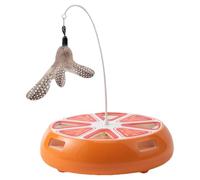 dmqdu Turntable for Cats, Cat Turntable Toy | Electric Interactive Toys for Kitten, Turntable for Cat,Smart Silent Cat Toy with Feathers for Living Room