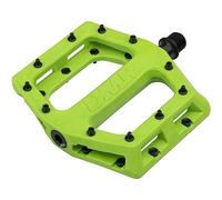 DMR Pedals V11 Nylon, Mountain Bike, Downhill Bike, Large Platform, Tuneable Pins, 4140 Cro-mo Steel Axles, 9/16 inch, 450g, Green