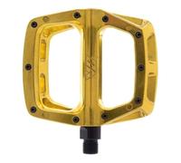 Dmr V8 V2 MTB Pedals - Gold/Flat Mountain Biking Bike Bicycle Cycling Cycle Riding Ride Wide Platform Sticky Grip Pin Downhill Freeride Trail Dirt Jump Pedal Lightweight Accessories