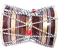 Dmrou Wooden Hand Percussion Handmade Indian Musical Instrument 8 inch Maroon