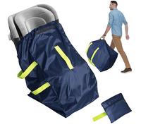 DMS PROTECTOR Car Seat Travel Bag for Airplane, Water-Resistant Gate Check Bag with Adjustable Carry Straps, Universal Fit, Durable Carseat Cover For Airplane Travel, Navy