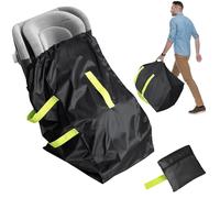 DMS PROTECTOR Car Seat Travel Bag for Airplane, Water-Resistant Gate Check Bag with Adjustable Carry Straps, Universal Fit, Durable Carseat Cover For Airplane Travel, Black