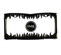 DMSE Universal Metal Shark Tooth Teeth Jaws License Plate Frame Cool Design For Any Vehicle (Black Sharks Tooth)