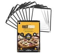 DMSELL A4 Menu Covers (12Pack), Single Page Double View American Style Menu Folder, Restaurant Menu Cover with Corner Protectors, Suitable for Restaurants, Bars, Cafes