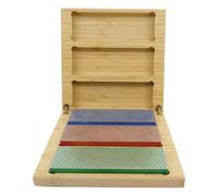 DMT W6EFC Three 6-Inch Diamond Whetstone Models in Hard Wood Box - Multi-Colour