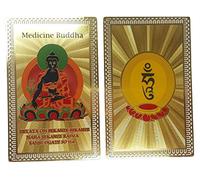 DMtse Feng Shui Medicine Buddha Health Talisman Card for Good Luck Wealth Protection