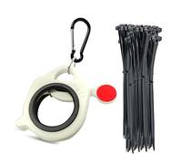 DMTT 1 Pc Zip Ties Organizer Holder with 100 Pcs of 8 inch Black Cable Ties 50 Pounds Tensile Strength Heavy Duty.