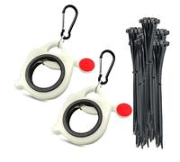 DMTT Set of 2 Zip Tie Organizer Holders with 100 Pcs of 8 inch Black Cable Ties 50 Pounds Tensile Strength Heavy Duty.
