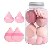 Dmuzsoih 14x Makeup Sponges Set, Beauty Sponge Blender, Powder Puff Set, Triangle Face Makeup Puff, Foundation Blending Beauty-Blender, Wet & Dry Use Long Lasting For Women Cream And Powder