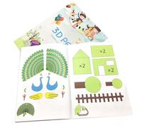 Dmuzsoih 3D Printing Drawing Book - 3D Printed Painting Stencils - Reusable Colorful 40 Patterns Paper Template with 2 Clear Plates for Kids