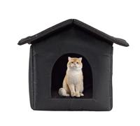 Dmuzsoih 40x38x35cm Outdoor Cat Shelter House, Waterproof Dog H-ouses, Warm Winter Pet Ho-use, Easy Assemble Oxford C-at Kennel, Winter Resistant Dog Shelter, Non-slip Bottom Detachable Caves