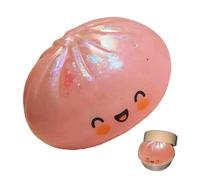 Dmuzsoih Bun Stress Toy, 10x6cm Giant Glitter Dumpling, Stress Relief Bao Bun Squeeze Toy With Steamer, Simulation Food Squeeze Toys, Stresss Relief Fidget Buns Shaped For Home School Classroom Prizes