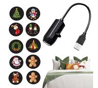 Dmuzsoih Christmas Projector Lights, USB Christmas Indoor Decorations with 10-Pattern, Holiday Party Supplies for Offices Thanksgiving Desk Room School Lawn Yard Dormitory Apartment Party Birthday