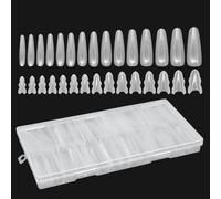Dmuzsoih Clear Nail Tips - Clear Sandwich Structure Beauty Supplies - False Nail Tips - for Home Family Travel Holiday Salon Spa Wedding Bridal Pedicure Beauty Makeup