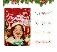 Dmuzsoih Face Glitter Stickers | 4-Piece Christmas Sparkly Waterproof - Women Glow Facial Temporary Patches,for Women Teens Holiday Party Cosplay Celebration Event Carnival