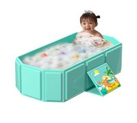 Dmuzsoih Foldable Toddler Bathtub - Portable Toddler Bath Tub Foldable,Non-Slip Shower Basin Body Cleansing Bucket for 0-8 Years Old Boys Girls Preschoolers Kindergarten Hotel