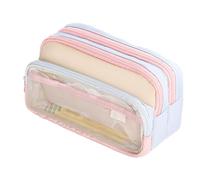 Dmuzsoih Large Capacity Pencil Pouch | 3 Compartments Marker Storage Case for High School - Stationery Supplies, Stylish Zipper Pencil Storage Container for Adults Teenagers Women Children Girls