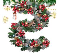 Dmuzsoih Outdoor Christmas Garland | Weatherproof Lighted Christmas Garland - Lightweight Decorations Ornaments for Party Company Window Outdoor Indoor Malls Doorways Wall