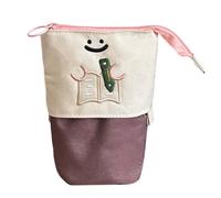 Dmuzsoih Standing Pencil Pouch - Telescopic Stationery Organizer,Foldable Book Pattern Zipper Pen Pouch | for Kids, Adult, Home, Travel, College, Dorm, Room, Study, Storage