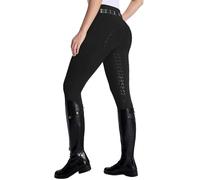 DMVOD Women's Horse Riding Pants Active Silicon Grip Full Seat Breeches for Women Equestrian Pants Black XL
