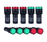 DMWD 10Pcs 20mA Energy Saving LED Indicator Light 12V /24V/ 110V Voltage, 16mm (0.63 Inch) Panel Mount 5Pcs Green 5Pcs Red (12V)