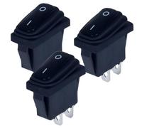 DMWD 3Pcs Waterproof Latching Rocker Switch SPST ON Off 2 Pins 2 Positions Square Switch 20A 12V / 15Amp 250VAC Snap-in Design
