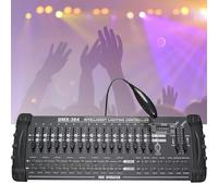 DMX 384 A/b Console, DMX-512 DJ Controller - Control of 24 Devices with 16 DMX Channels, Programmable, Built-in Amplifier, LED Digital Display, For Professional Dj,Stage Club,A