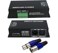 DMX 512 Digital Display Decoder, Dimming Driver DMX512 Controller for LED RGBW Tape Strip Light RJ45 Connection DC12-24V 20A (4 Channel with Display)
