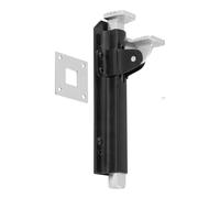 DMX - Door Bolt - Door Stop Floor - Automatic Spring Latch - Locking - Gate Bolt - Armoured Bolt Door Holder for Garden Gates, Shutters, Gates, Doors, 1 Piece - WRB - Black, 210 x 52 x 2.3 mm