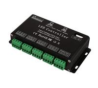DMX LED Controller Decoder, DC5V-24V, 6 Channels RGB Strip Module, 12 Output Channels with 256 Gray Levels, DIP Switches Address Code Set - Black