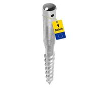 DMX - Round Post Support Diameter 60 mm - 550 x 60 x 1.8 Ground Anchor for Screwing in - Screw Base - Screw-In Ground Sleeves - Support Base - Ground Anchor - Ground Spike - Ground Sleeve Parasol