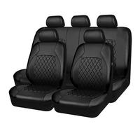 DMXTOP 9 Pieces Car Seat Covers Custom for Hyundai IONIQ 2016-2020, 5-Seats PU Leather Front & Rear Auto Seat Covers Full Set Interior Accessories,A-BLACK