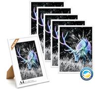 Dmyifan Picture Frame DIN A4 White Set of 5 Photo Frames with Plexiglas, Frame for Standing and Hanging for Photos, Portraits