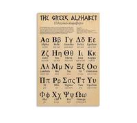 DMYTDYQK The Greek Alphabet for Classroom Wall Alphabet Chart Poster Canvas Poster Bedroom Decor Landscape Office Room Decor Gift 12x18inch(30x45cm)
