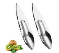 DMZK 2 Pieces Kiwi Spoon, Kiwi Fruit Scoop, Kiwi Spoon, Fruit Spoon, Reusable Kiwi Scoop, Stainless Steel for Cutting Kiwi, Apples and Grapefruits ECC