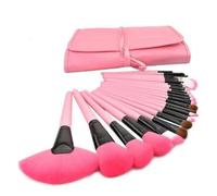 DMZK Professional 24-Piece Make-Up Brush Set, Face & Eye Brushes with Soft Synthetic Bristles, Pink
