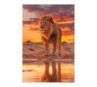 DMZPKZB Animal Canvas Wall Art Cloud and lions Animal Art，Poster printing，Suitable for office, living room, bedroom and bathroom decoration(golden78)-70x100cm Unframed