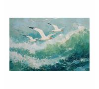 DMZPKZB Animal Posters Flying Seagulls Wall Art room Wall ArtCanvas Art，Poster printing，Suitable for living room, bathroom and corridor，Office study decoration(Multicolor)-50x70cm Unframed