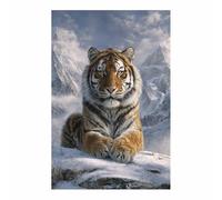 DMZPKZB Animal Posters Tigers in Snowssy Mountains room Wall ArtCanvas Art，Poster printing，Suitable for living room, bathroom and corridor，Office study decoration(Multicolor)-30x45cm Unframed