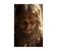 DMZPKZB Christ God Canvas Painting Portrait of Jesus Picture, Jesus Christ Wall Art,Religious Decor For Church Office Living Room Inspiration(brown)-80x120cm Unframed