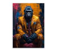 DMZPKZB Elegant Animal Canvas Artwork Gorilla in suit Delightful animal art brings joy to interior decoration Beautiful animal canvas prints for your living space-30x50cm Unframed