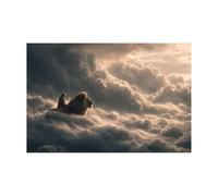 DMZPKZB Jesus Canvas Wall art Jesus and Lions Christ Decor Painting, Praying, Belief, for Living Room Bedroom Church Decoration(white)-70x100cm Unframed