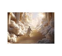 DMZPKZB Jesus Christ Wall Art Jesus and the Kingdom of God Vintage Painting Wall Art, Religious home decor for Living Room Bedroom Office Church(white)-30x45cm Unframed