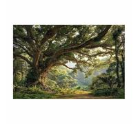 DMZPKZB Nature Landscape Pictures Sacred big Tree Canvas Prints Wall Decor,Painting Artwork for Bedroom,Living Room,Corridor,church,Home Decoration(Multicolor)-50x70cm Unframed